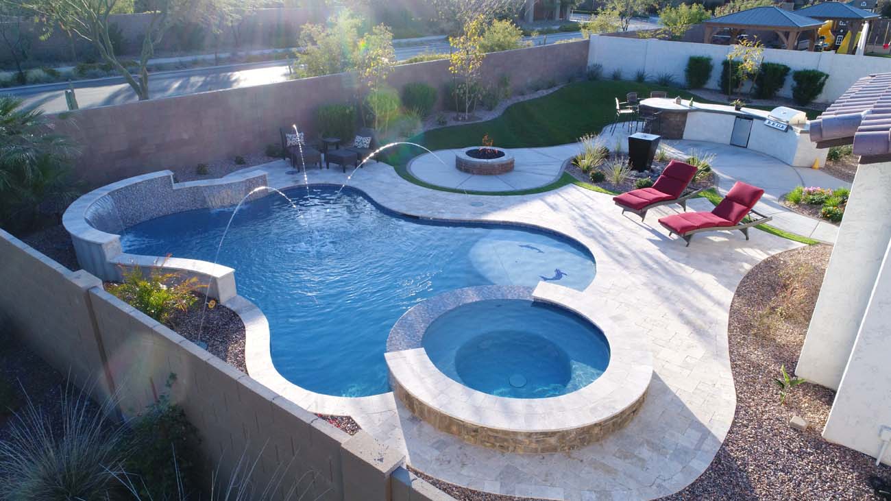New Pool With Deck Jets Arizona S Leading New Pool Builder Backyard Remodeler