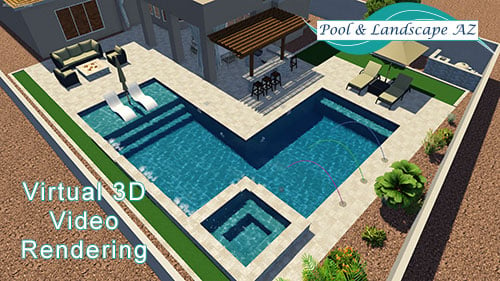 Swimming Pool Travertine Deck Deal, Arizona Backyard Landscaping Packages